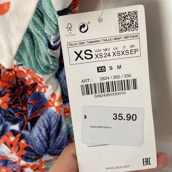 Zara Print Ruffle Top - Picture 5 of 7